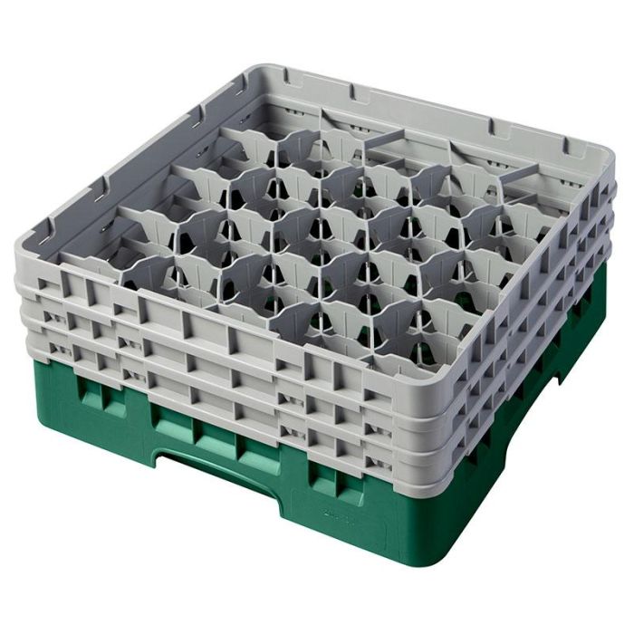 CAMBRO - 20S638-119 - Cesta de lavado 20 comp. 3 alturas - 9,84 cm Ø máx. - alt. máx. 17,6 cm - 50 x 50 x 22,5 cm - Verde sherwood
