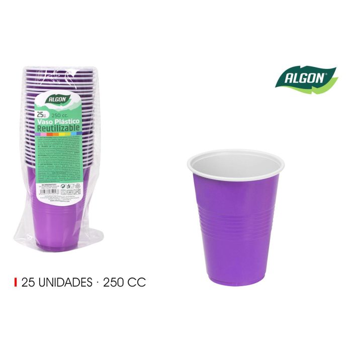 Set de 25 Vasos Bicolor Fucsia y Azul 250 ml Algon (24 Cajas) Set de 25 Vasos Bicolor Fucsia y Azul 250 ml Algon (24 Cajas)