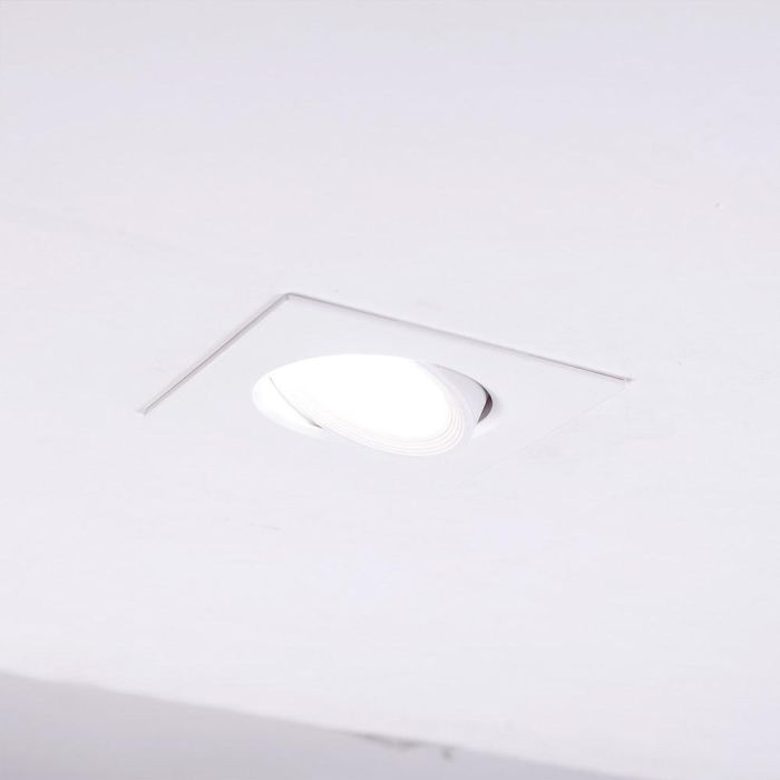 Foco Downlight LED Rectangular Basculante 7W 630Lm Blanco Frío 6000K IP20 CRI 80 40.000H Aluminio [HO-DLPL-CUAD-7W-CW] 1