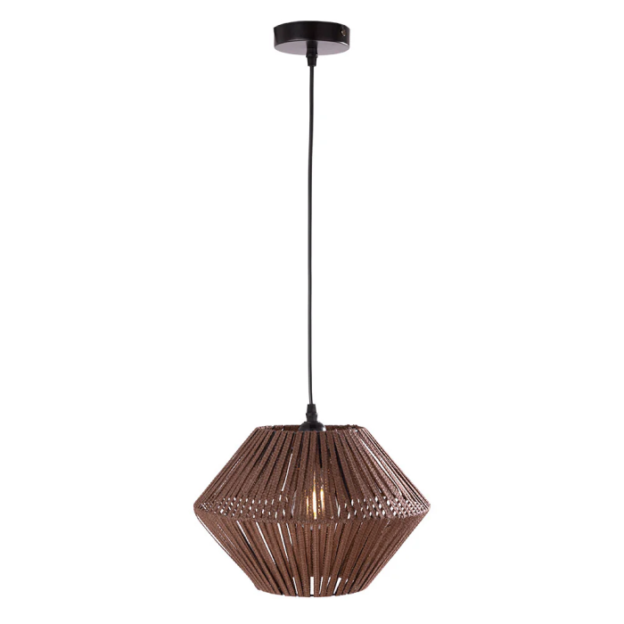 Lámpara Colgante Albert Ratán Diseño Rejilla Estilo Étnico [SKD-P-2004]