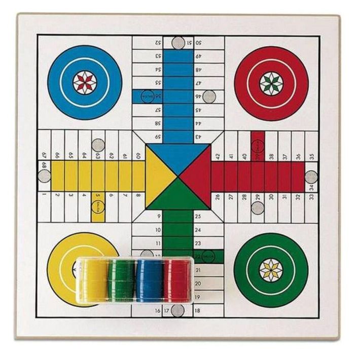 Tablero parchis 4 y oca de madera 33x33 cm con accesorios 1