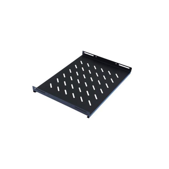 MicroConnect Bandeja Fija para Rack 600mm, Acero Laminado en Frío, Negro, para Monitores/Routers/Teclados, Ventilación Optimizada