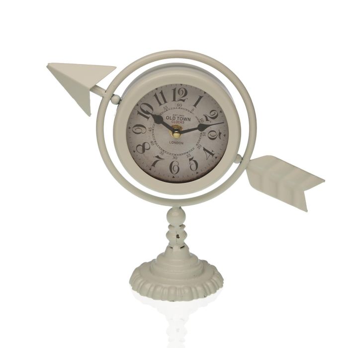 Reloj Mesa Flecha Blanco Versa 23X16CM (2 Unidades) Reloj Mesa Flecha Blanco Versa 23X16CM (2 Unidades)