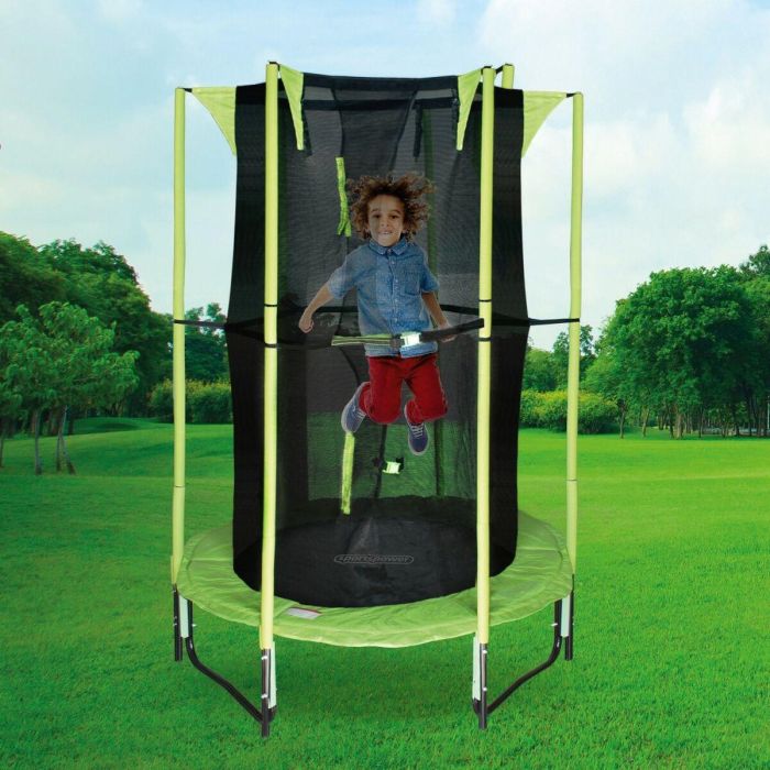 Cama Elástica Infantil con Red de Seguridad Aktive 122 x 184 x 122 cm 2 Cama Elástica Infantil con Red de Seguridad Aktive 122 x 184 x 122 cm 2