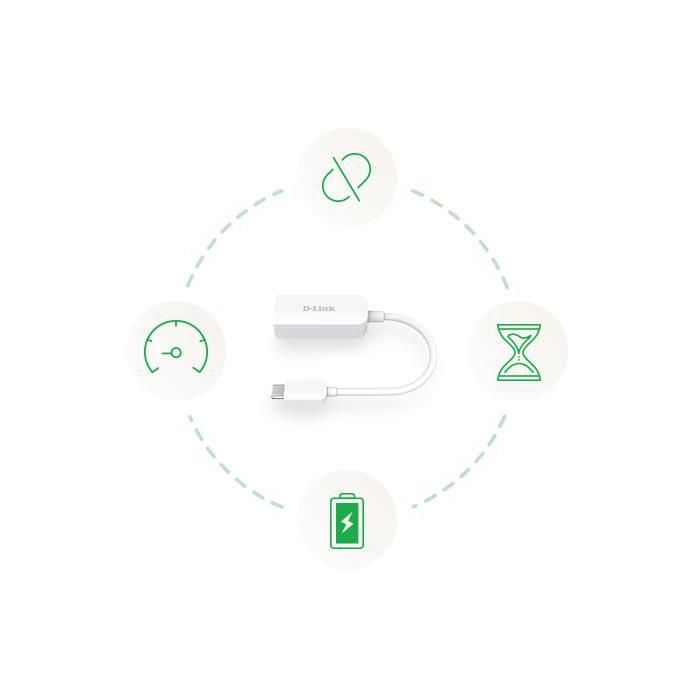 Adaptador USB Tipo-C - RJ45 D-Link DUB-E250/ 2500 Mbps 4 Adaptador USB Tipo-C - RJ45 D-Link DUB-E250/ 2500 Mbps 4