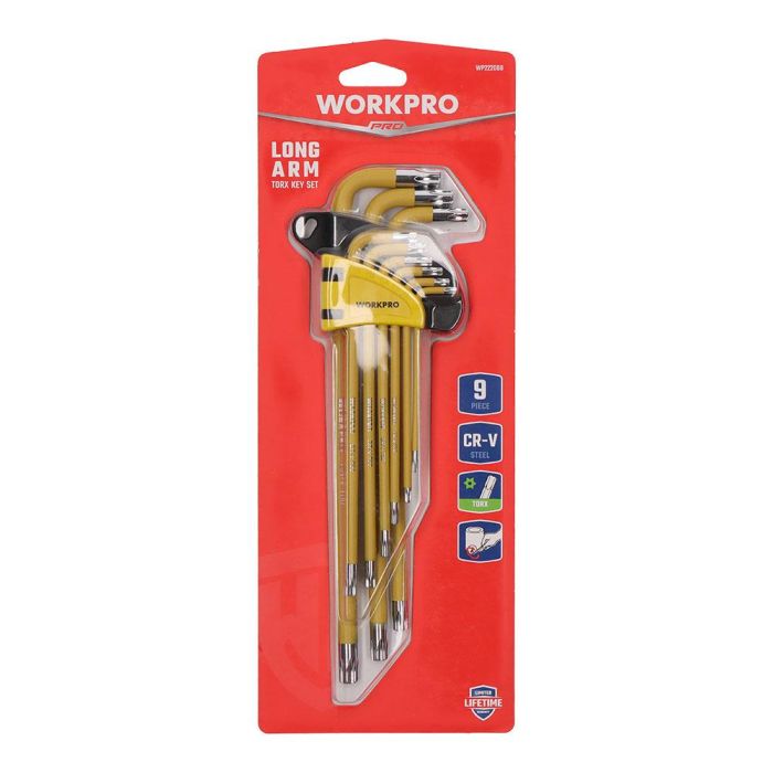 Llaves torx largas, juego de 9 piezas, de seguridad. workpro 3