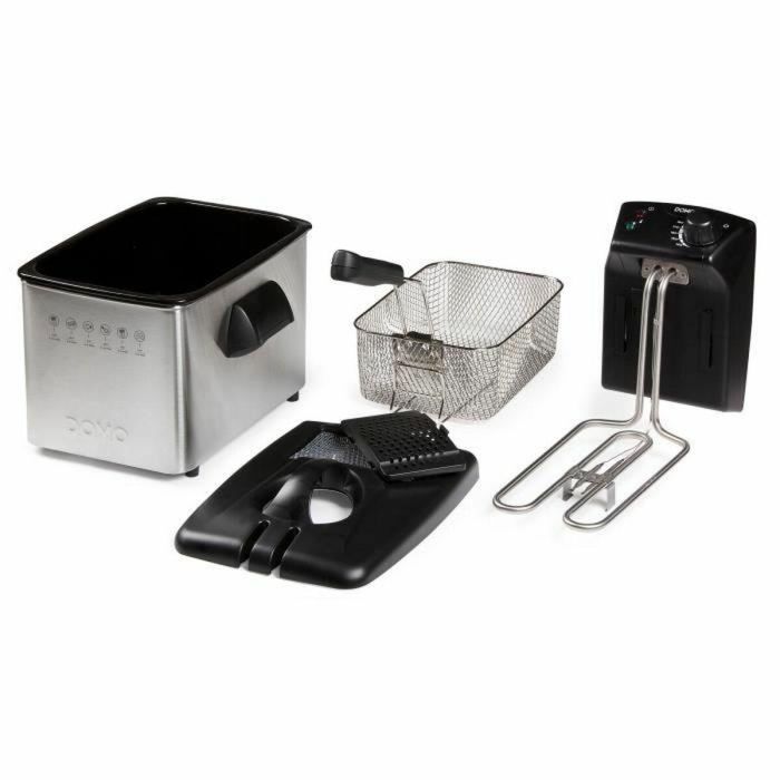 Domo DO465FR Freidora Eléctrica Semiprofesional 4L, 3000W, Acero Inoxidable, Tanque Extraíble, Termostato Ajustable y Tapa con Ventana 2