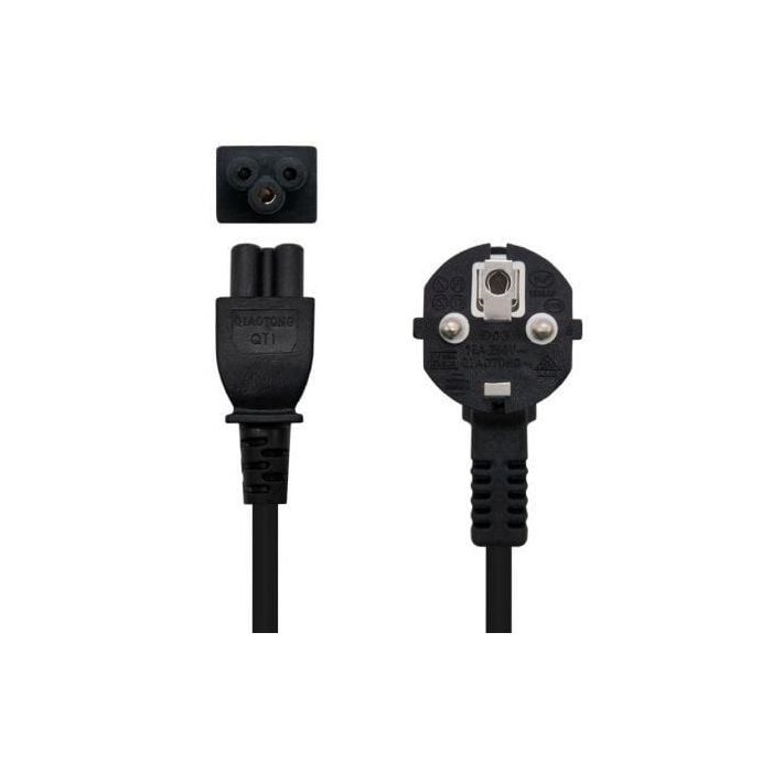 NANOCABLE Cable alim. trebol, CEE7 acodado/M-C5/H, 3 m 0 NANOCABLE Cable alim. trebol, CEE7 acodado/M-C5/H, 3 m 0