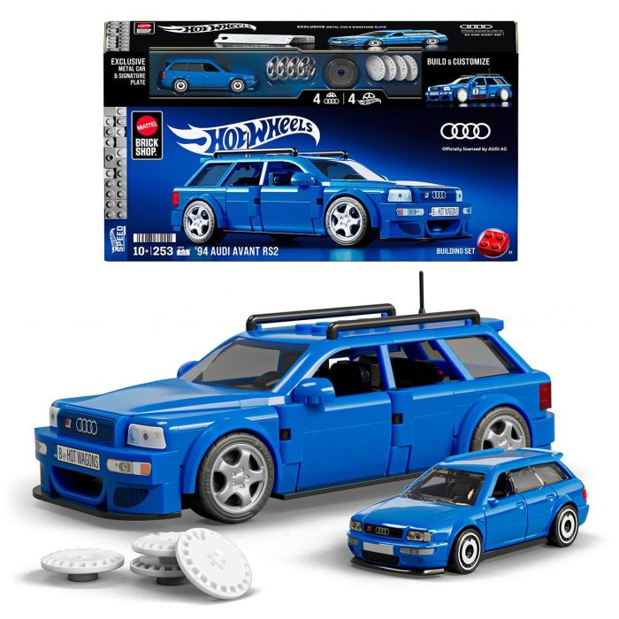 Mega Bloks Audi Rs2 Construcción Hot Wheels JGR28 Coche Coleccionable Metálico a Escala 1:24 con Bloques