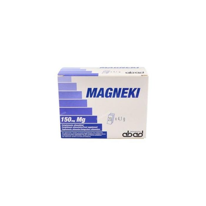 Magneki Magnesio Efervescente para Músculos y Huesos (Magneva) - 20 Sobres, Aporte de Magnesio Asimilable