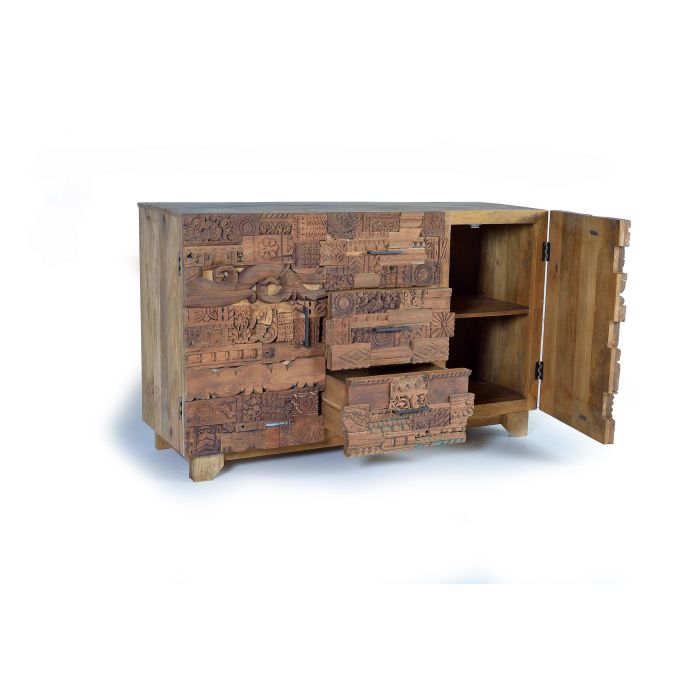 GINER Y COLOMER Aparador de Madera de Mango Recuperada 150 cm Natural 2
