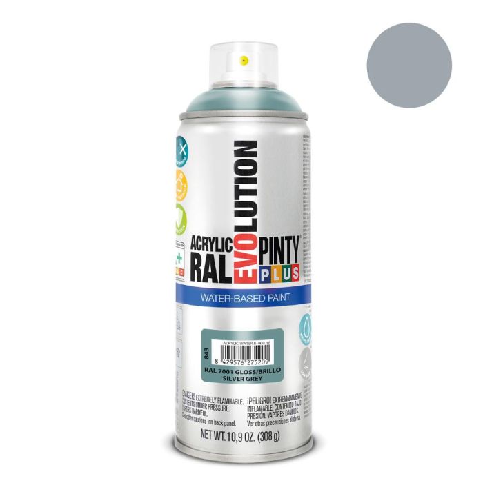 Pinty Plus Pintura en spray Evolution water-based 520 cc Ral 7001 Gris plata
