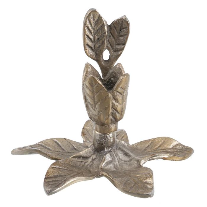Portavelas Oro Aluminio Decoración 14 X 14 X 12 cm