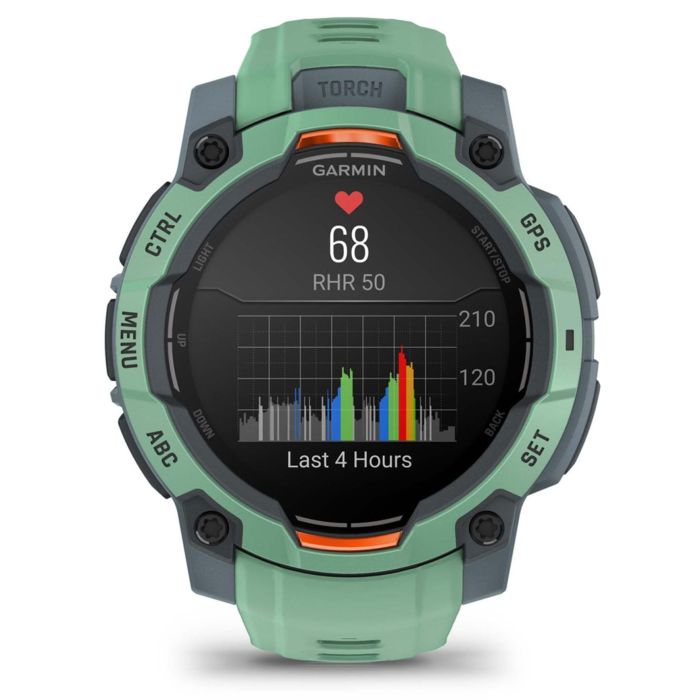 Garmin Instinct 3 Smartwatch AMOLED 1.2" (3,05 cm) 390x390 Píxeles 45mm con GPS y Pantalla Táctil Correa Silicona Verde 5