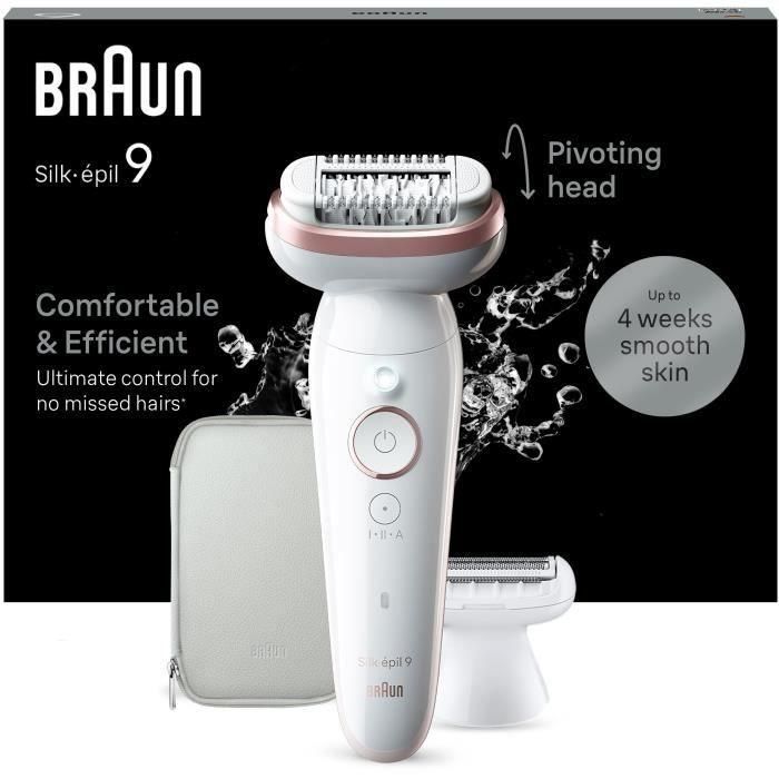 Depiladora eléctrica - BRAUN - Silk-épil 9 - Depilación fácil - Piel suave y duradera - 9-030 - Blanco / Rosa 1 Depiladora eléctrica - BRAUN - Silk-épil 9 - Depilación fácil - Piel suave y duradera - 9-030 - Blanco / Rosa 1