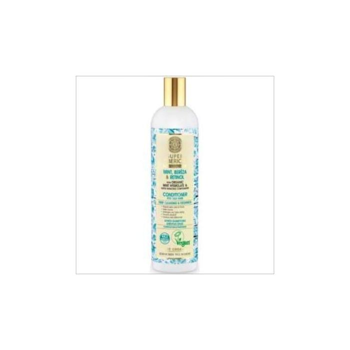 NATURA SIBERICA Acondicionador Cabello Graso Super Siberica con Menta Siberiana Orgánica 400ml Volumen y Frescor Duradero
