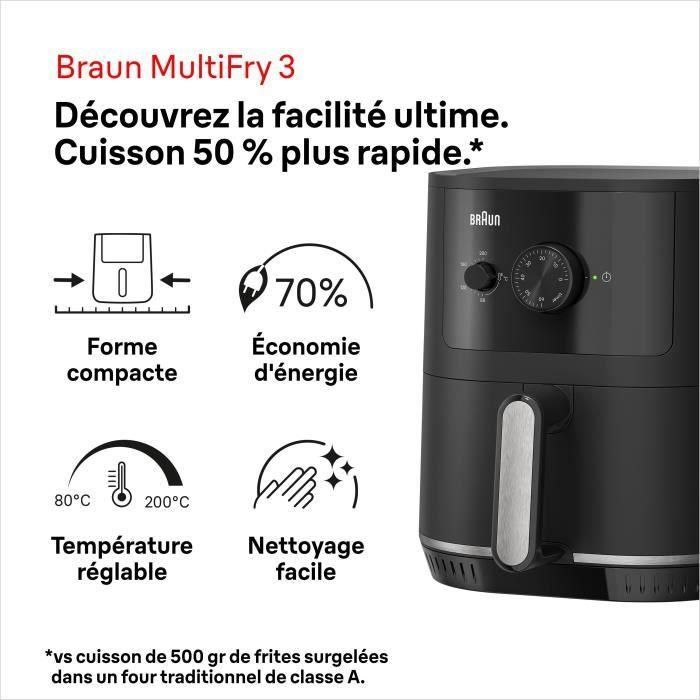 Braun BRA8021098004154 Freidora de Aire MultiFry 3, 1500W, 4.3L, Negra 3