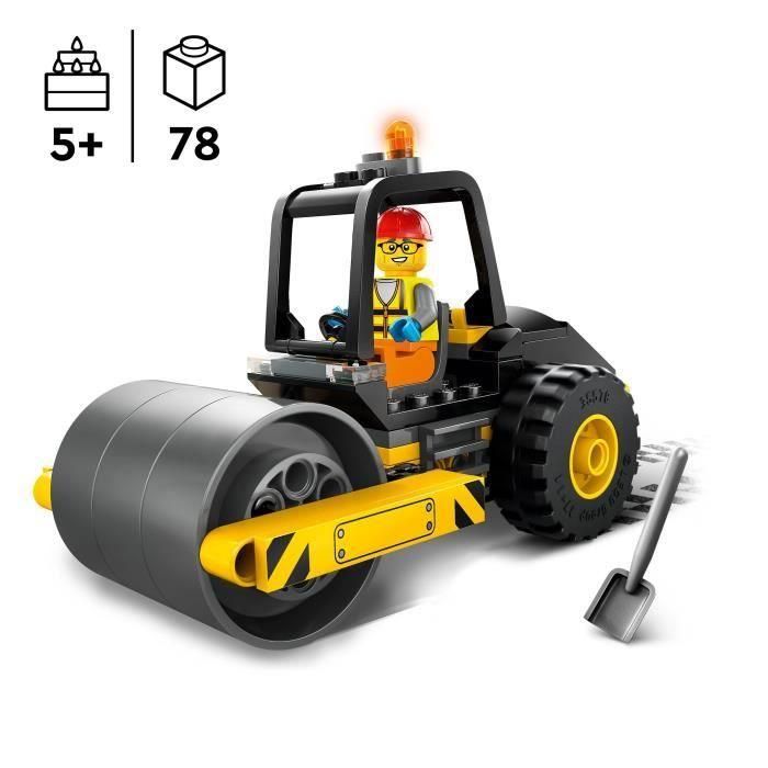 Lego 60401 City Construction Road Roller de Juguete - Modelo con Minifiguras de Trabajadores 1 Lego 60401 City Construction Road Roller de Juguete - Modelo con Minifiguras de Trabajadores 1