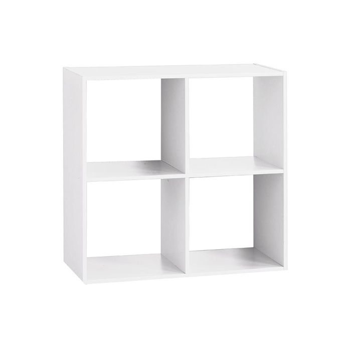 Estanteria madera color blanco para 4 cajas organizadoras 67.6x32x67.6cm