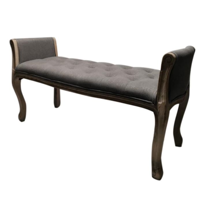 Banqueta DKD Home Decor Natural Gris oscuro Madera de caucho Lienzo 109 x 44,5 x 60 cm Banqueta DKD Home Decor Natural Gris oscuro Madera de caucho Lienzo 109 x 44,5 x 60 cm