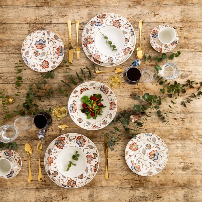 Queen's Vajilla Cerámica Jacobean Decorado Multicolor 12 Piezas - 4 Personas Loza Inglesa 1 Queen's Vajilla Cerámica Jacobean Decorado Multicolor 12 Piezas - 4 Personas Loza Inglesa 1