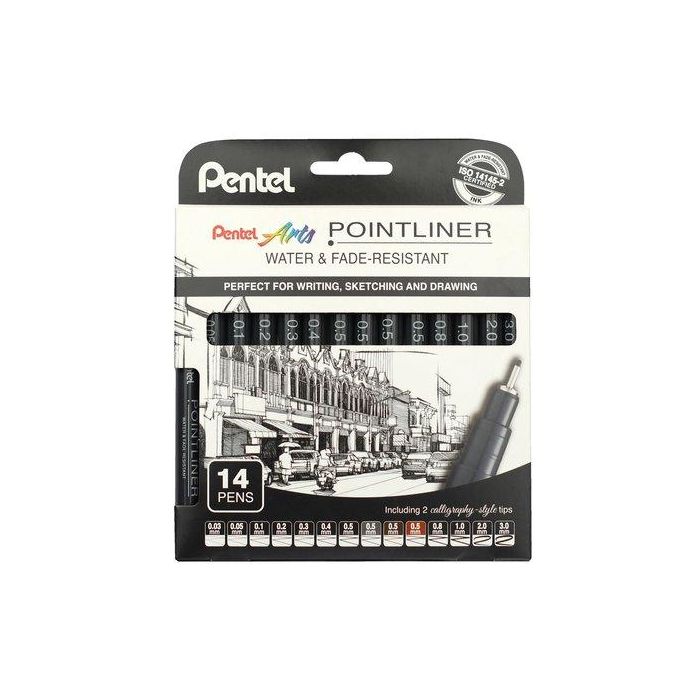 Rotulador Calibrado Pentel S20P Pointliner Pack De 14