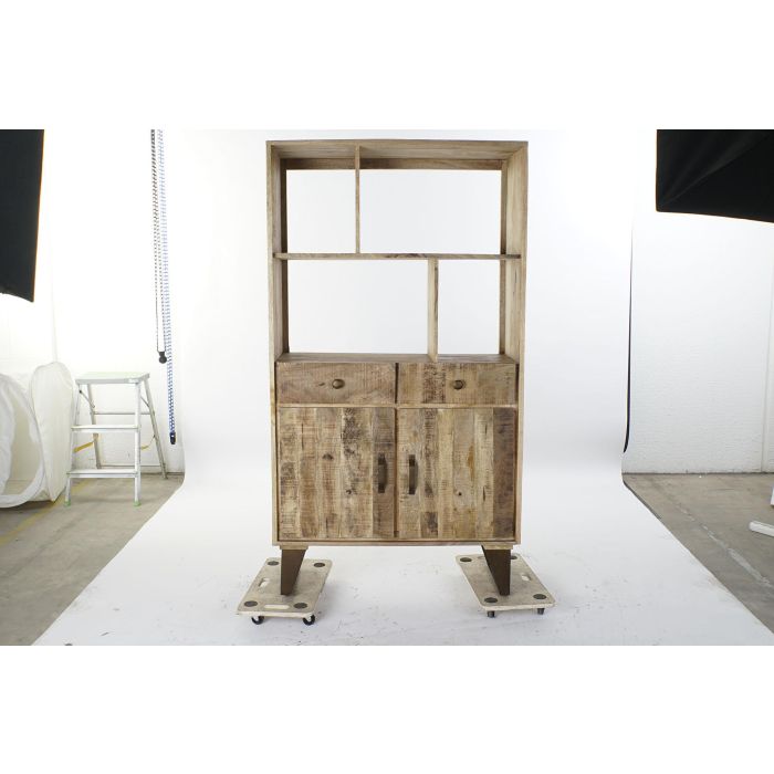 DKD Home Decor Estanteria Cottage Estilo Rústico Natural Mango y Metal 95 x 44 x 172 cm con 2 Cajones y 2 Puertas 8 DKD Home Decor Estanteria Cottage Estilo Rústico Natural Mango y Metal 95 x 44 x 172 cm con 2 Cajones y 2 Puertas 8