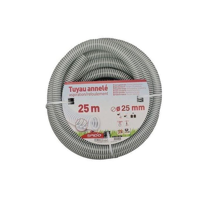 Spido SAN1716771777410 Manguera de PVC reforzado Espiral flexible 25 m Ø 25 mm