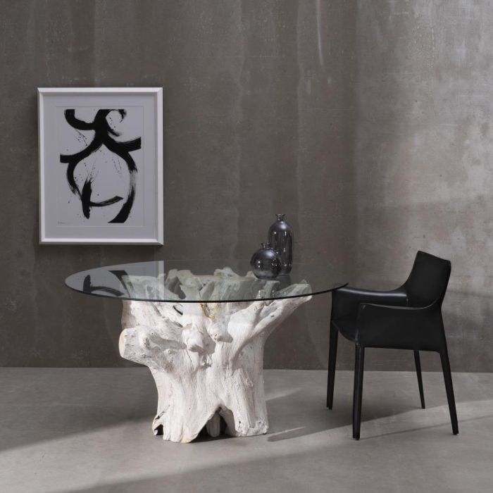 Mesa Comedor Blanco Rozado 140 X 140 X 75 cm