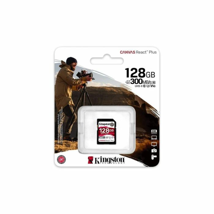 Tarjeta de Memoria Micro SD con Adaptador Kingston SDR2/128GB 128 GB 8K Ultra HD SDXC UHS-II 1 Tarjeta de Memoria Micro SD con Adaptador Kingston SDR2/128GB 128 GB 8K Ultra HD SDXC UHS-II 1