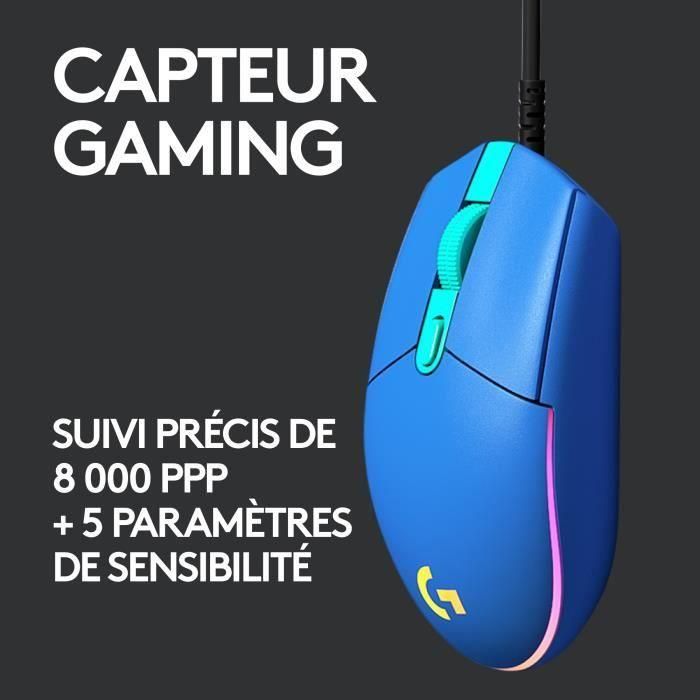 Ratón para juegos con cable - LOGITECH G - G203 - LIGHTSYNC - RGB - Azul 2