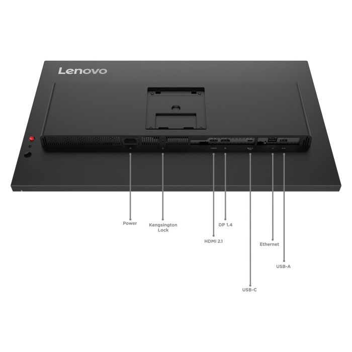 Lenovo Monitor T27UD-40 27" 4K UHD IPS USB-C, HDMI, DP, 100W Power Delivery, Antirreflectante, 6ms, Negro 3