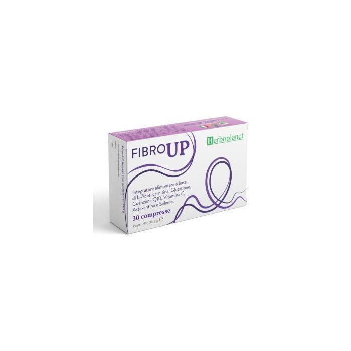 HERBOPLANET Fibro Up L-Acetilcarnitina, Glutatión, Coenzima Q10, Vitamina C, Astaxantina y Selenio 30 Comprimidos