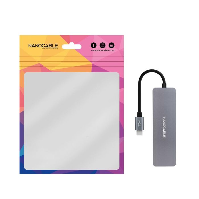 Hub USB Tipo-C Nanocable 10.16.4409/ 3xUSB/ 1xUSB Tipo-C/ Gris 1 Hub USB Tipo-C Nanocable 10.16.4409/ 3xUSB/ 1xUSB Tipo-C/ Gris 1