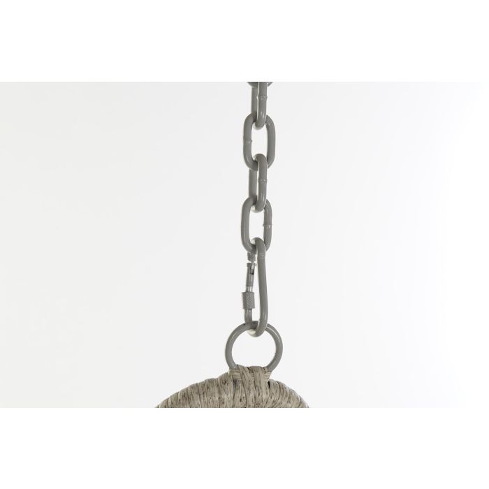 DKD Home Decor Sillón Colgante para Terraza y Jardín Gris Claro Ratan Sintético Metal Poliéster 82 x 75 x 125 cm 3