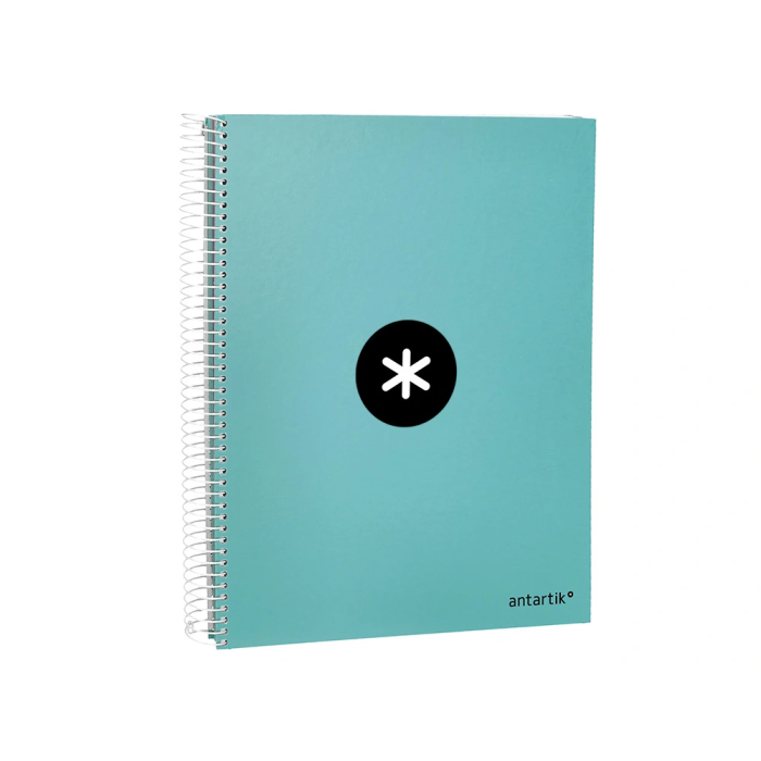 Antartik Cuaderno espiral A4 micro tapa forrada 120 hojas 90 gr cuadro 5mm 5 bandas color menta 4