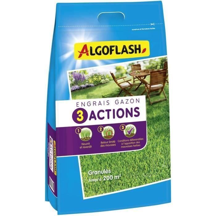 Algoflash Naturasol ETRIA200N Fertilizante para Césped 3 Acciones, 10 kg 1 Algoflash Naturasol ETRIA200N Fertilizante para Césped 3 Acciones, 10 kg 1
