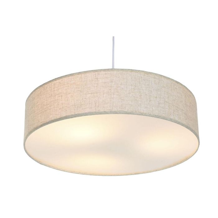 DKD Home Decor Lámpara de Techo Plafón Urban Crudo de Lino y Polipropileno, Bombilla E27 50W, 60 cm Ancho x 60 cm Largo x 15 cm Alto 6 DKD Home Decor Lámpara de Techo Plafón Urban Crudo de Lino y Polipropileno, Bombilla E27 50W, 60 cm Ancho x 60 cm Largo x 15 cm Alto 6