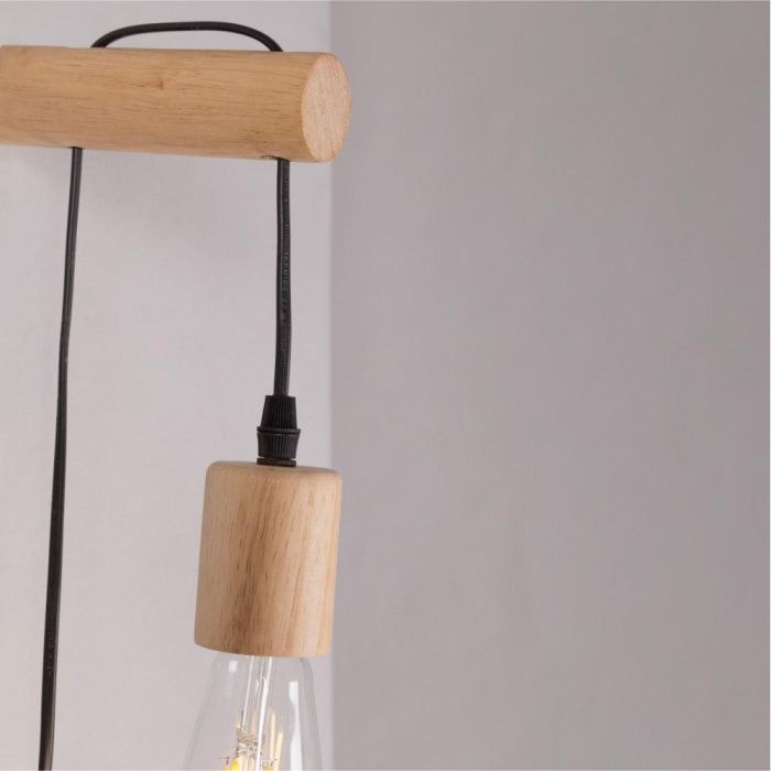 SKD-W1010 Aplique de Pared Ajman de Madera para Luz de Lectura en Dormitorios y Zonas de Estar, Compatible con Bombillas LED E27 1