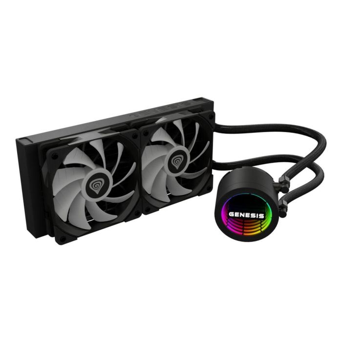 GENESIS NLG-2319 Kit de Refrigeración Líquida para Carcasa de Ordenador, 2 Ventiladores, Iluminación LED RGB Multicolor, Negro 13