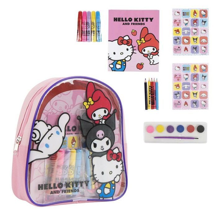 Mochila Infantil para Dibujar Hello Kitty Rosa 22 x 23 x 7 cm