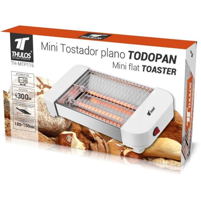 Thulos Mini Tostadora TH-MTP115 300W, PP y Acero Inoxidable, Tosta Todo Tipo de Pan 1 Thulos Mini Tostadora TH-MTP115 300W, PP y Acero Inoxidable, Tosta Todo Tipo de Pan 1