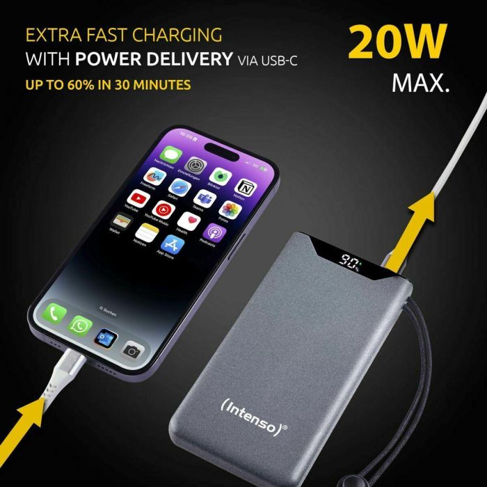 Powerbank INTENSO 7332034 F10000 Gris 20 W 10000 mAh 3 Powerbank INTENSO 7332034 F10000 Gris 20 W 10000 mAh 3