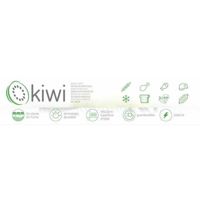 Asador Eléctrico Kiwi 2000W con Patas - 47.5x34 cm (3 Unidades) 8 Asador Eléctrico Kiwi 2000W con Patas - 47.5x34 cm (3 Unidades) 8