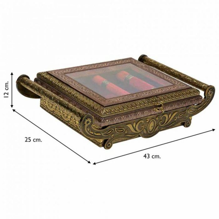 Caja-Joyero Alexandra House Living Cobre Vidrio Aluminio Madera MDF 25 x 12 x 43 cm 6