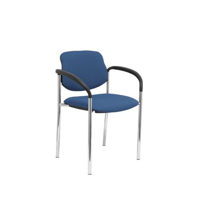 Silla Piqueras Y Crespo Villalgordo Confidente Brazos Fijos Chasis Cromo Asiento Y Respaldo Tapizados Bali Azul Marino