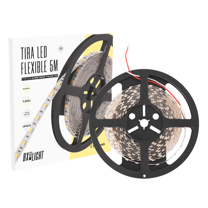 BX3 LIGHT Tira LED 300 SMD5050 14.4W/m 24VDC IP20 Blanco Natural 5 Metros, BX3-R5031072W2-W BX3 LIGHT Tira LED 300 SMD5050 14.4W/m 24VDC IP20 Blanco Natural 5 Metros, BX3-R5031072W2-W