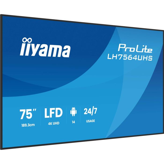 iiyama LH7564UHS-B1AG Pantalla Profesional Señalización Digital 75" 4K UHD Android Wifi 24/7 500 cd/m² Negro 8