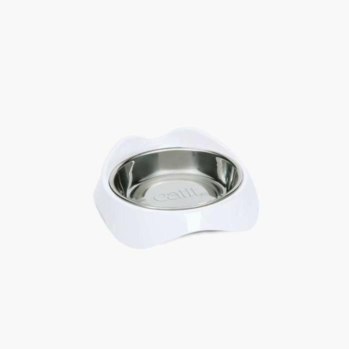 Catit CAT0022517438749 Comedero para Gatos PIXI, 200ml, con Cuencos Extraíbles de Acero Inoxidable, Color Blanco