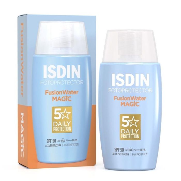 Isdin Fotoprotector Facial Fusion Water Magic SPF50 50 ml - Protector Solar de Fase Acuosa, Ultraligero y de Absorción Inmediata